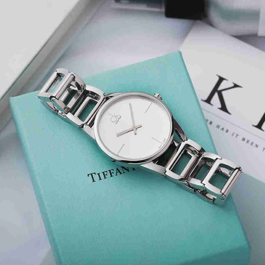 Calvin Klein Stately White Dial Silver Steel Strap Watch for Women - K3G23126 Buy Now By Calvin Klein
