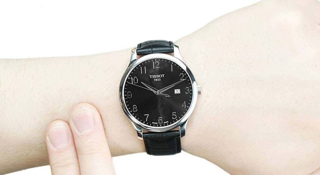 Tissot T Classic Tradition Black Dial Black Leather Strap Watch For Men - T063.610.16.052.00 Buy Now By Tissot
