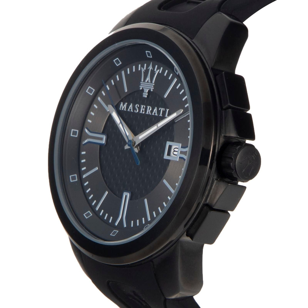 Maserati SFIDA Black Dial Black Rubber Strap Watch For Men - R8851123004 Buy Now By Maserati