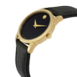 Movado Museum Classic Black Dial Black Leather Strap Watch For Women - 0607016 Buy Now By Movado