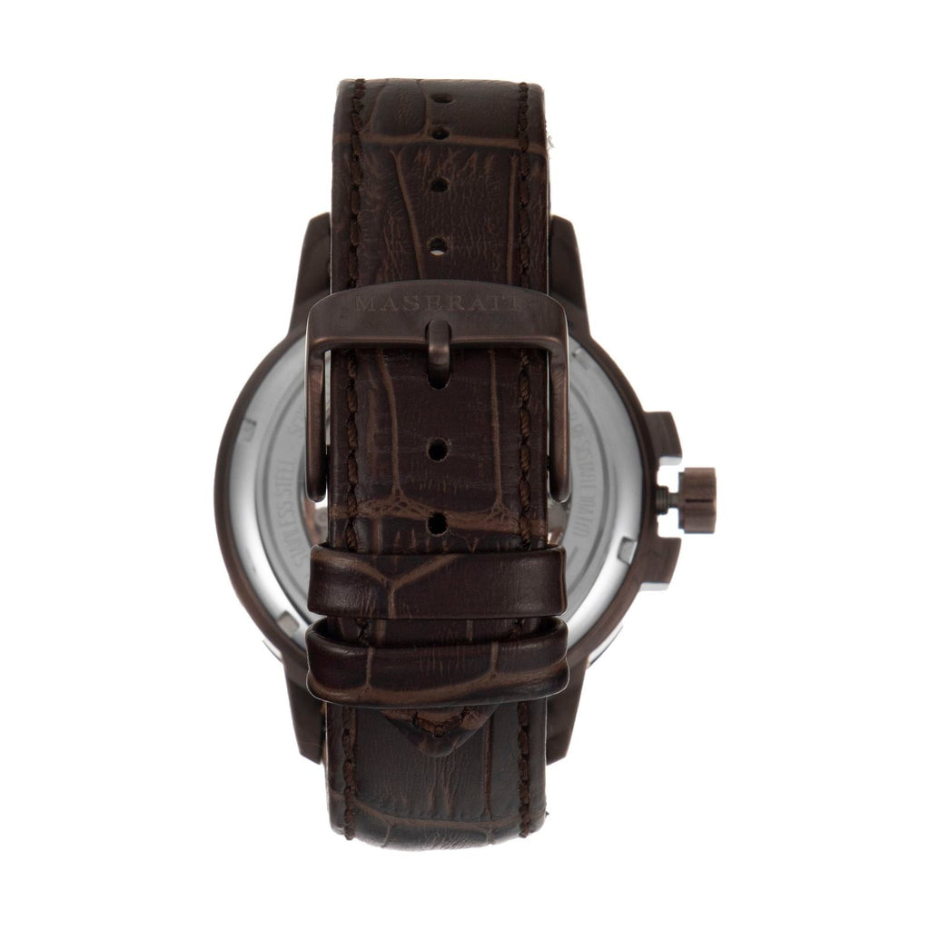 Maserati Ingegno Automatic White Skeleton Dial Brown Leather Strap Watch For Men - R8821119003 Buy Now By Maserati