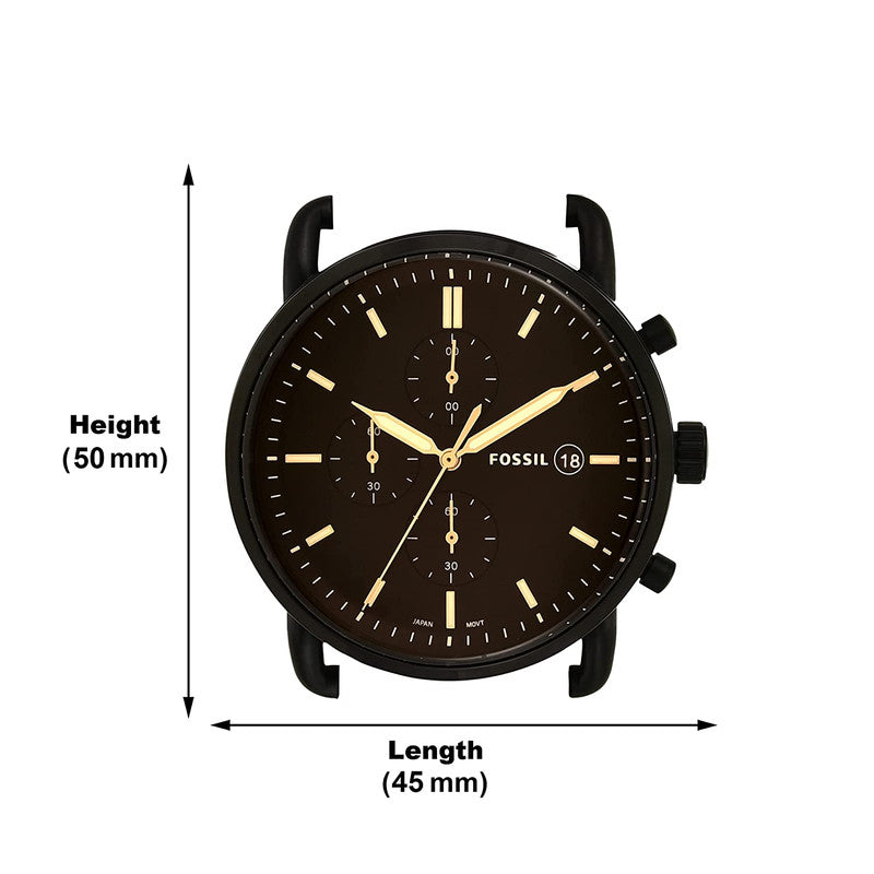 Fossil Commuter Chronograph Black Dial Brown Leather Strap Watch for Men - FS5403 Buy Now By Fossil