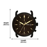 Fossil Commuter Chronograph Black Dial Brown Leather Strap Watch for Men - FS5403 Buy Now By Fossil