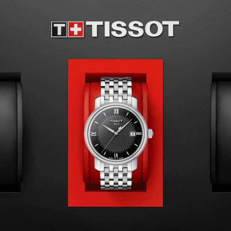 Tissot Bridgeport Black Dial Silver Steel Strap Watch For Women - T097.010.11.058.00 Buy Now By Tissot