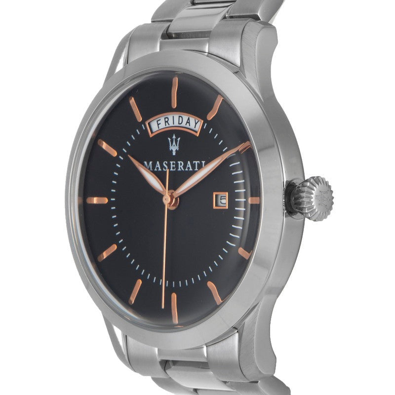 Maserati Tradizione Black Dial Silver Steel Strap Watch For Men - R8853125002 Buy Now By Maserati