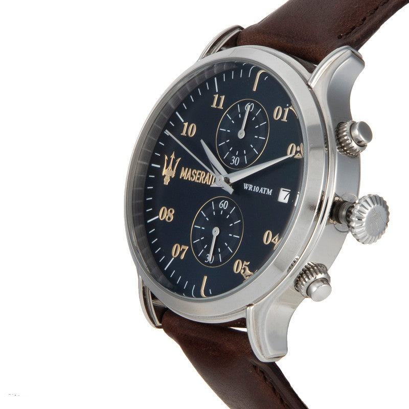 Maserati Epoca Chronograph Blue Dial Brown Leather Strap Watch For Men - R8871618001 Buy Now By Maserati