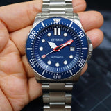 Citizen Promaster Mechanical Blue Dial Silver Steel Strap Watch For Men - NJ0121-89L Buy Now By Citizen