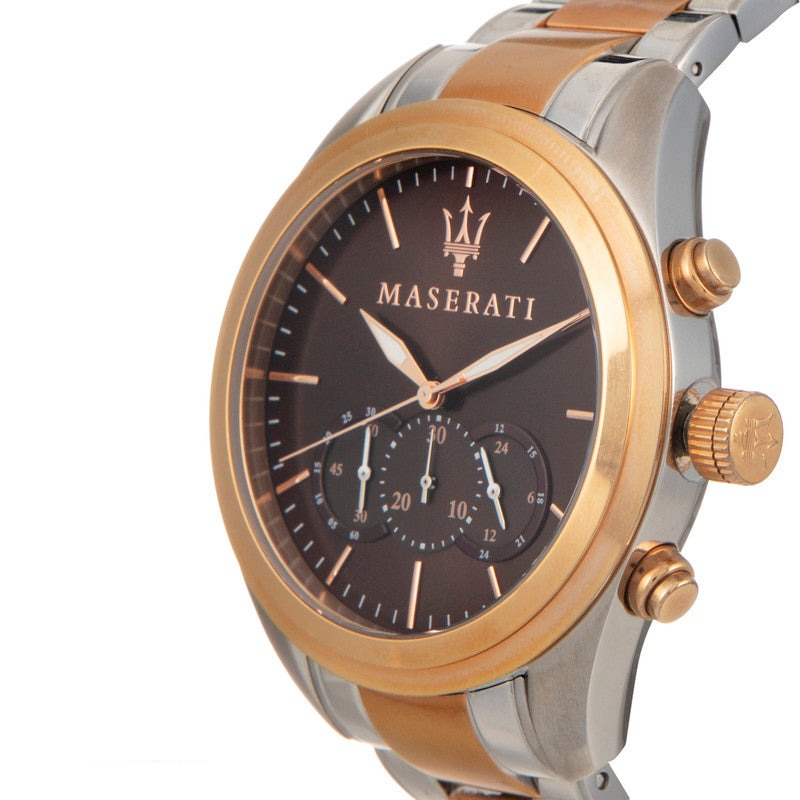 Maserati Traguardo Chronograph Brown Dial Two Tone Steel Strap Men's Watch - R8873612003 Buy Now By Maserati