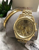 Michael Kors Lexington Chronograph Gold Dial Gold Steel Strap Watch For Men - MK8579 Buy Now By Michael Kors