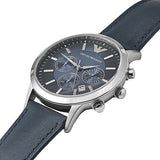 Emporio Armani Classic Chronograph Blue Dial Blue Leather Strap Watch For Men - AR2473 Buy Now By Emporio Armani