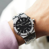 Maurice Lacroix Aikon Automatic Black Dial Silver Steel Strap Watch For Men - AI6008-SS002-330-1 Buy Now By Maurice Lacroix
