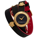 Versace V-Flare Quartz Black Dial Black Leather Strap Watch for Women - VEBN00218 Buy Now By Versace