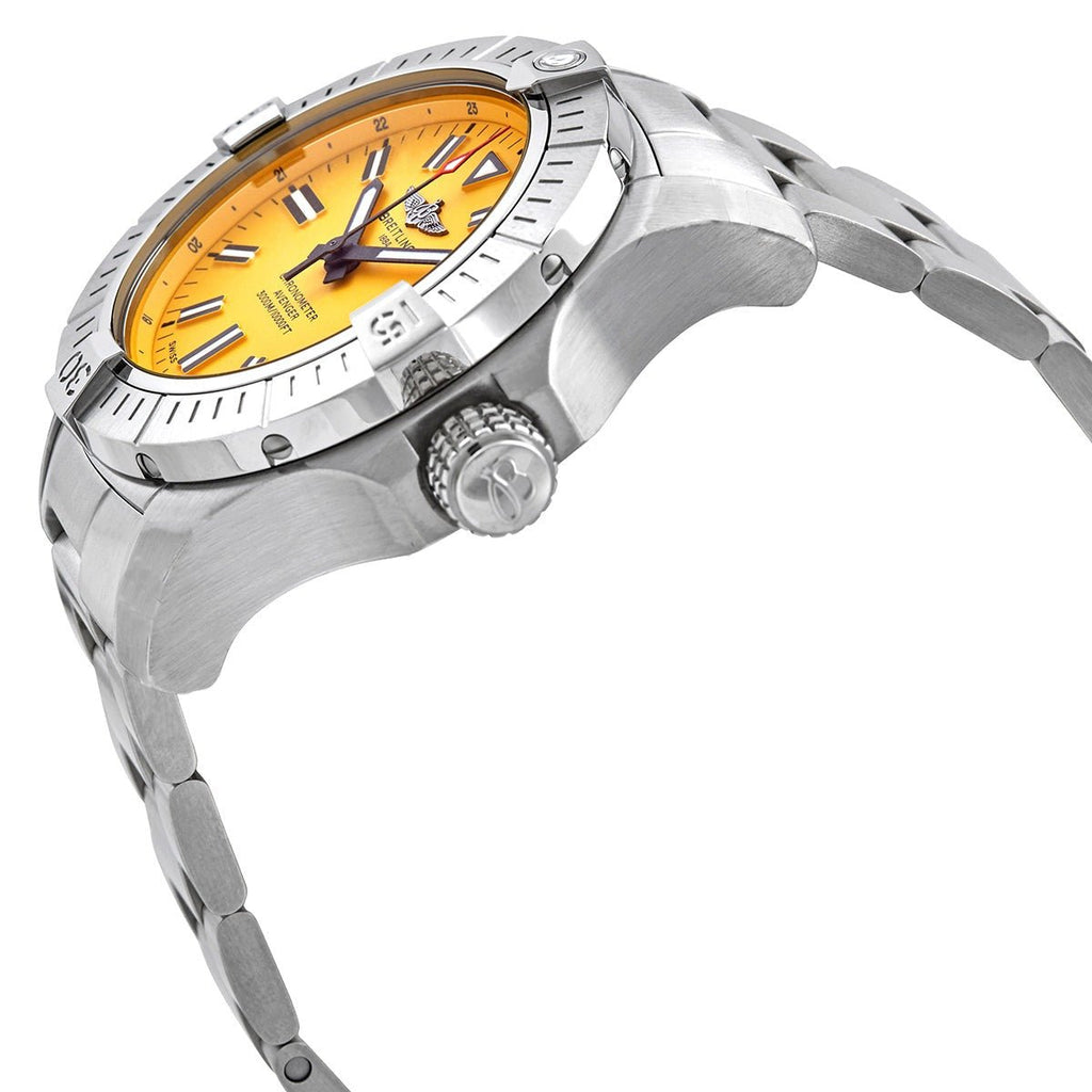 Breitling Avenger Automatic 45mm Seawolf Yellow Dial Silver Steel Strap Strap Watch for Men - A17319101/1A1 Buy Now By Breitling
