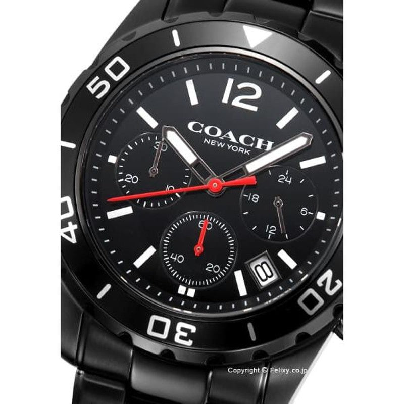 Coach Kent Chronograph Black Dial Black Steel Strap Watch for Men - 14602554 Buy Now By Coach