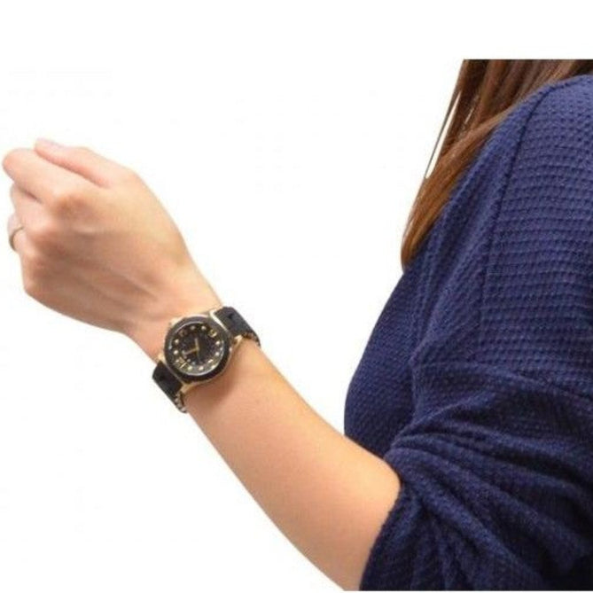 Marc Jacobs Pelly Black Dial Black Silicone Strap Watch for Women - MBM2540 Buy Now By Marc Jacobs