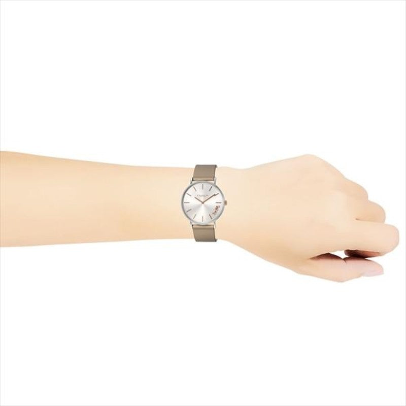 Coach Perry Silver Dial Light Brown Leather Strap Watch for Women - 14503119 Buy Now By Coach