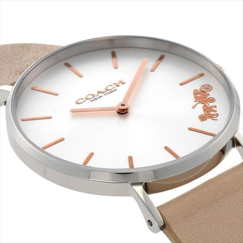 Coach Perry Silver Dial Light Brown Leather Strap Watch for Women - 14503119 Buy Now By Coach