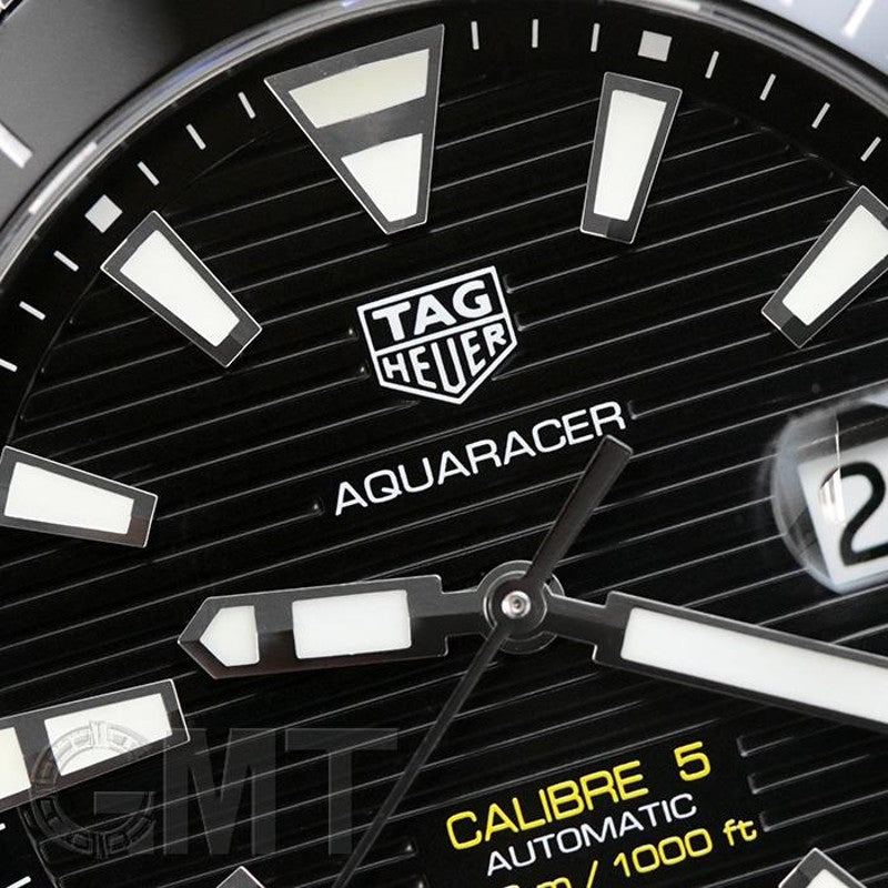 Tag Heuer Aquaracer Calibre 5 Automatic Black Dial Black Rubber Strap Watch for Men - WAY201A.FT6142 Buy Now By Tag Heuer