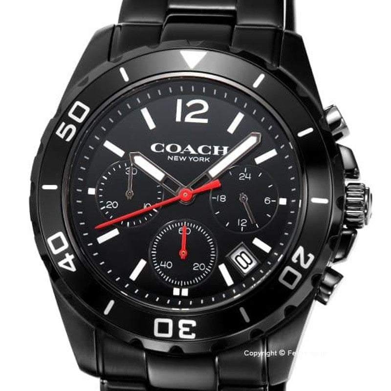Coach Kent Chronograph Black Dial Black Steel Strap Watch for Men - 14602554 Buy Now By Coach