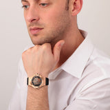 Maserati Potenza Automatic Rose Gold Dial Black Leather Strap Watch For Men - R8821108002 Buy Now By Maserati