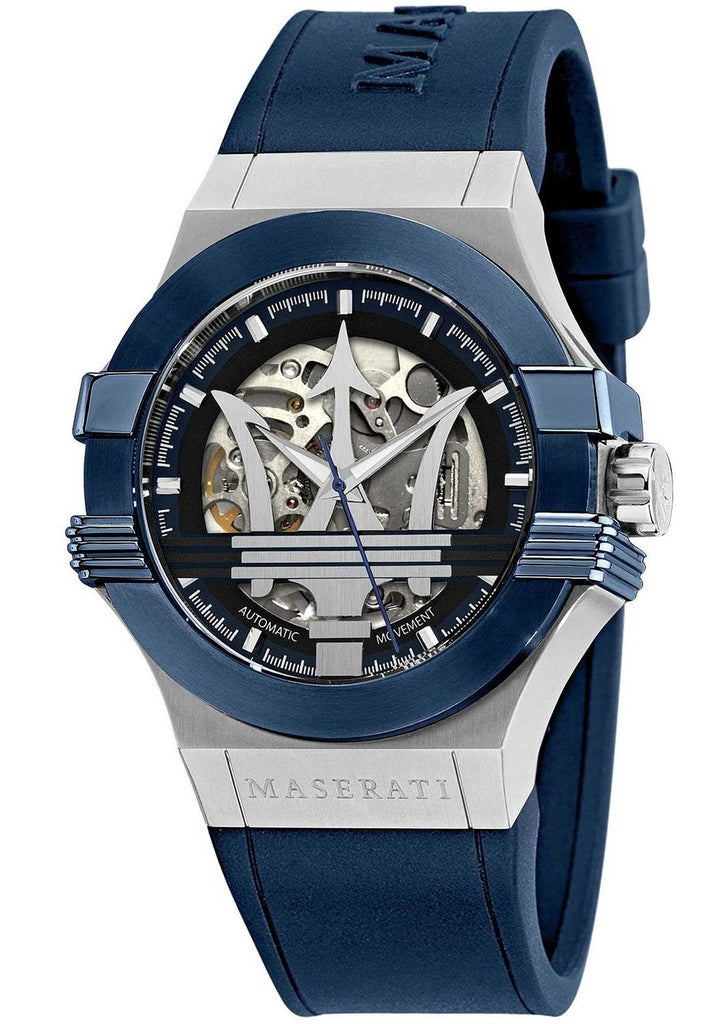 Maserati Potenza Skeleton Dial Quartz Blue Silicon Watch For Men - R8821108028 Buy Now By Maserati