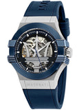 Maserati Potenza Skeleton Dial Quartz Blue Silicon Watch For Men - R8821108028 Buy Now By Maserati