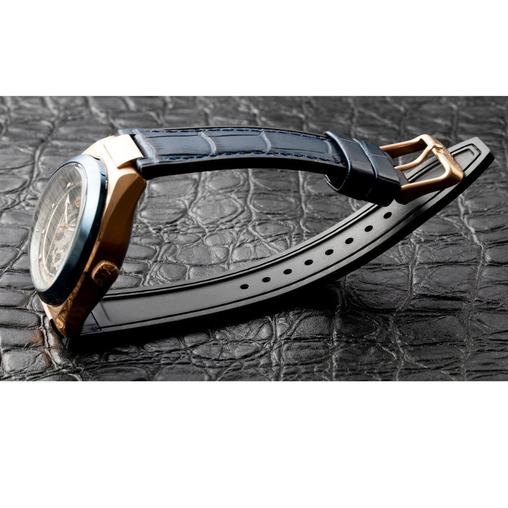 Maserati Triconic Skeleton Black Dial Blue Leather Strap Watch For Men - R8821139001 Buy Now By Maserati