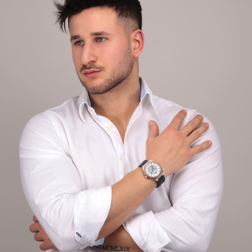 Maserati Stile Automatic Limited Edition White Dial Blue Leather Strap Watch For Men - R8821142001 Buy Now By Maserati