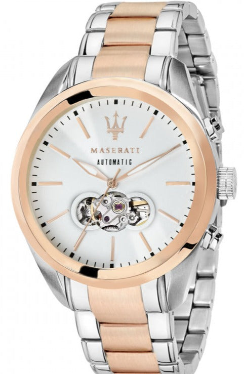Maserati Traguardo Automatic White Dial Two Tone Steel Strap Watch For Men - R8823112001 Buy Now By Maserati