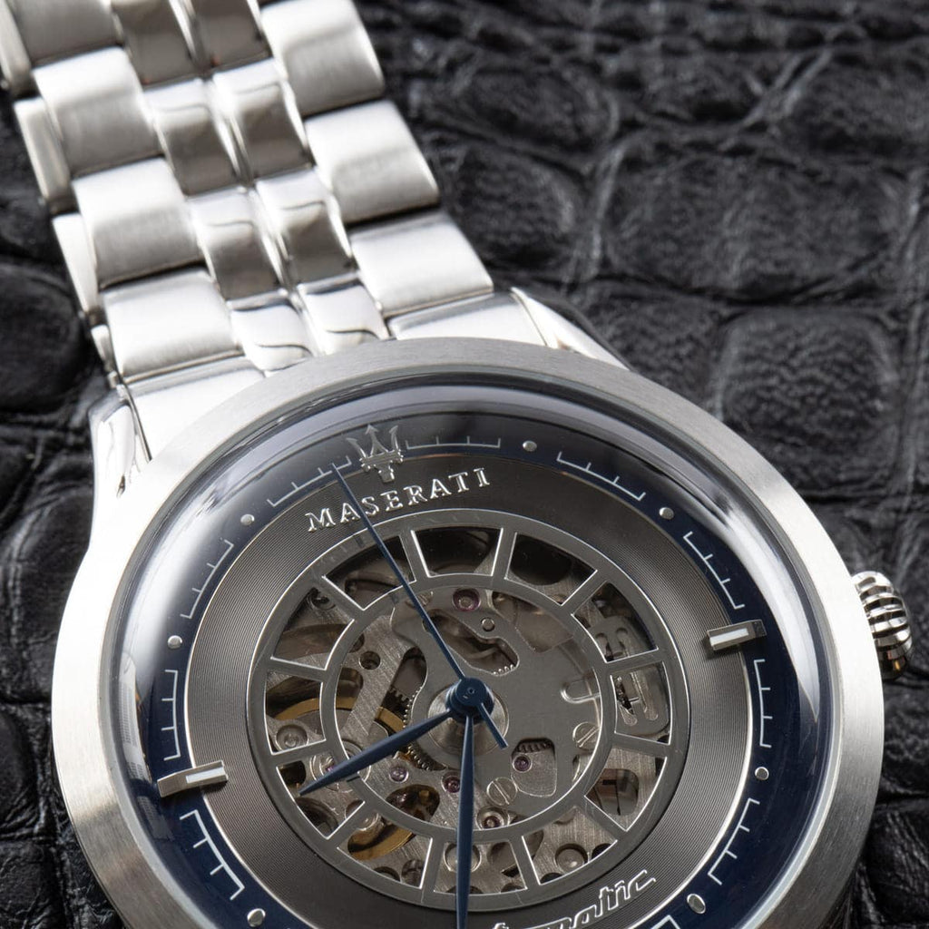 Maserati Ricordo Automatic Skeleton Silver Dial Silver Steel Strap Watch For Men - R8823133005 Buy Now By Maserati
