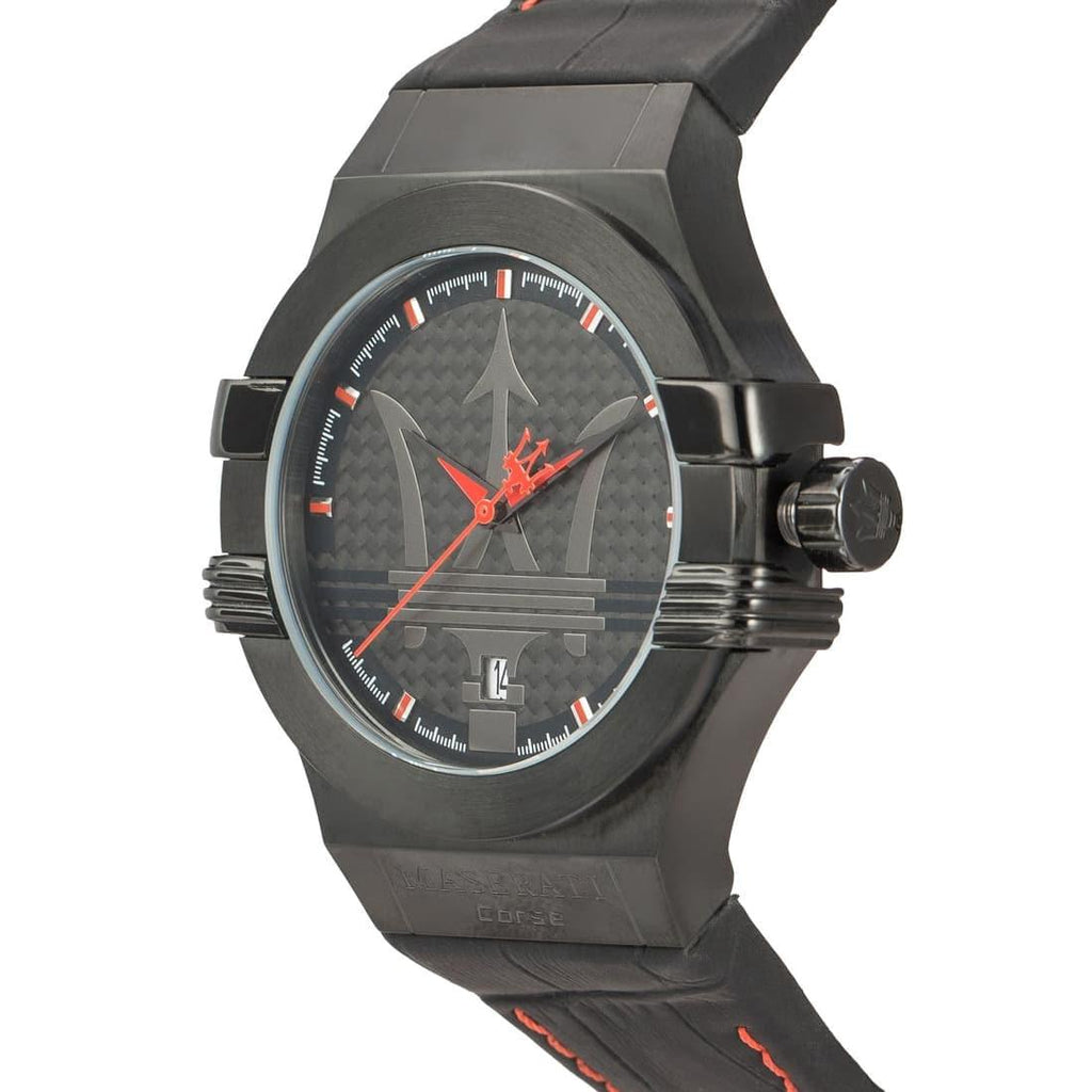 Maserati Potenza 3H STR Black Dial 42mm Leather Strap Watch For Men - R8851108010 Buy Now By Maserati