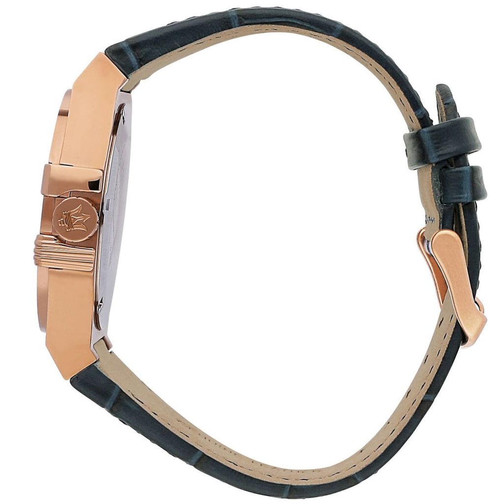 Maserati Potenza 42mm Rose Gold & Blue Dial Blue Leather Strap Watch For Men - R8851108027 Buy Now By Maserati