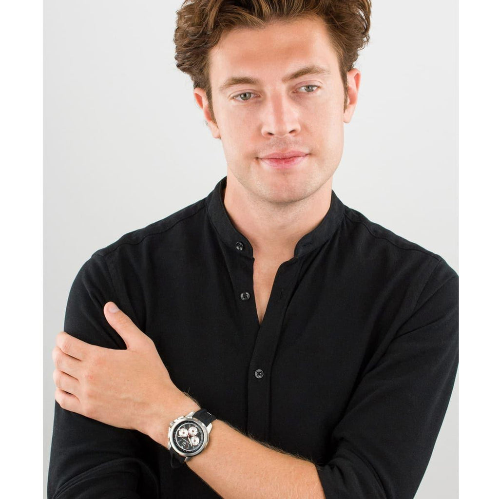 Maserati SFIDA Chronograph Black Silver Dial Black Rubber Strap Watch For Men - R8851123001 Buy Now By Maserati