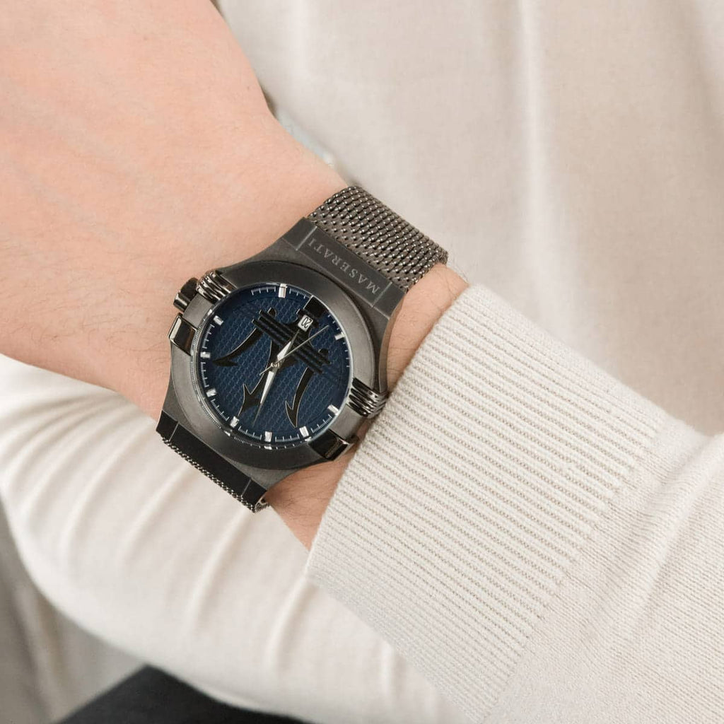 Maserati Potenza Quartz Blue Dial Grey Mesh Bracelet Watch For Men - R8853108005 Buy Now By Maserati