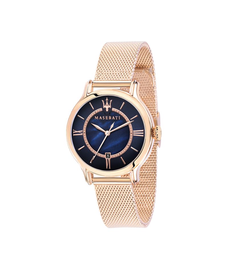Maserati Epoca Blue Dial Rose Gold Mesh Strap Watch For Women - R8853118503 Buy Now By Maserati