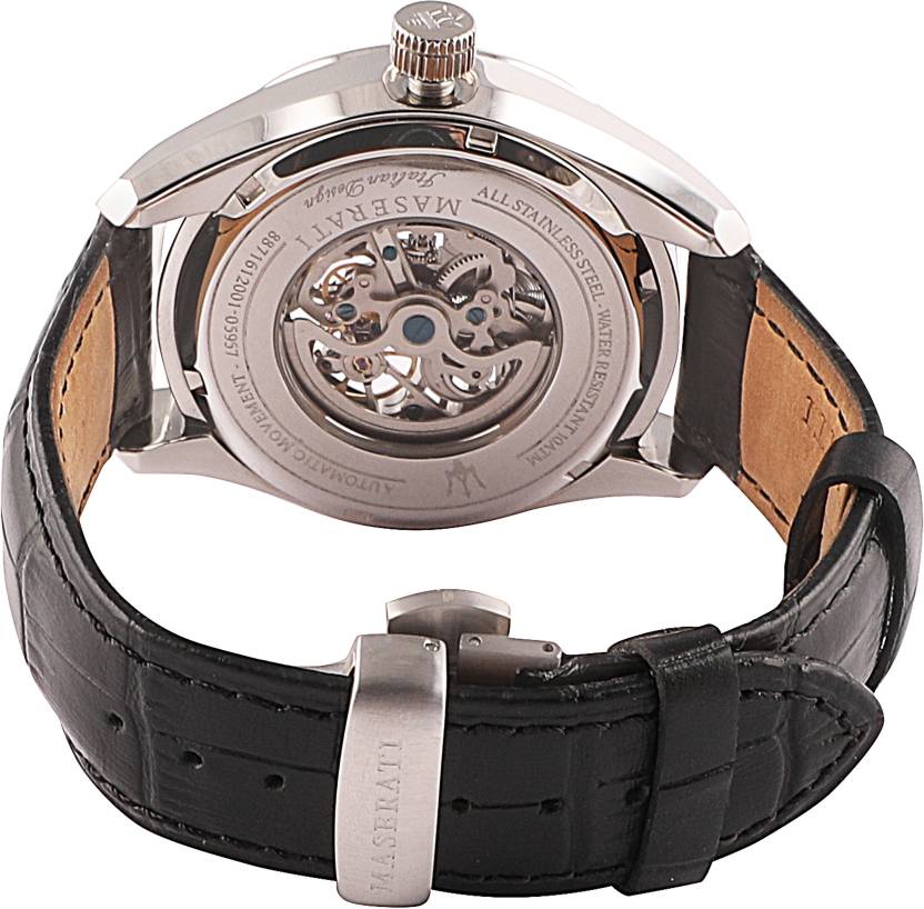 Maserati Traguardo Automatic Black Dial Black Leather Strap Watch For Men - R8871612001 Buy Now By Maserati