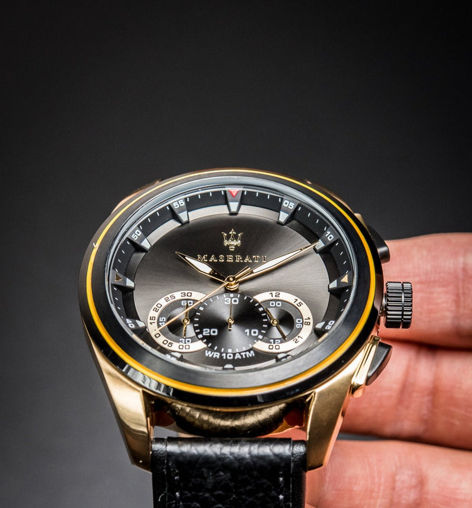 Maserati Traguardo Chronograph Black Dial Black Leather Strap Watch For Men - R8871612033 Buy Now By Maserati