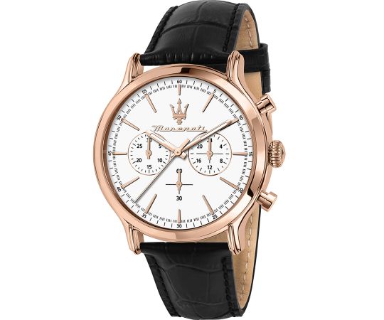 Maserati Epoca Chronograph White Dial Black Leather Strap Watch For Men - R8871618016 Buy Now By Maserati