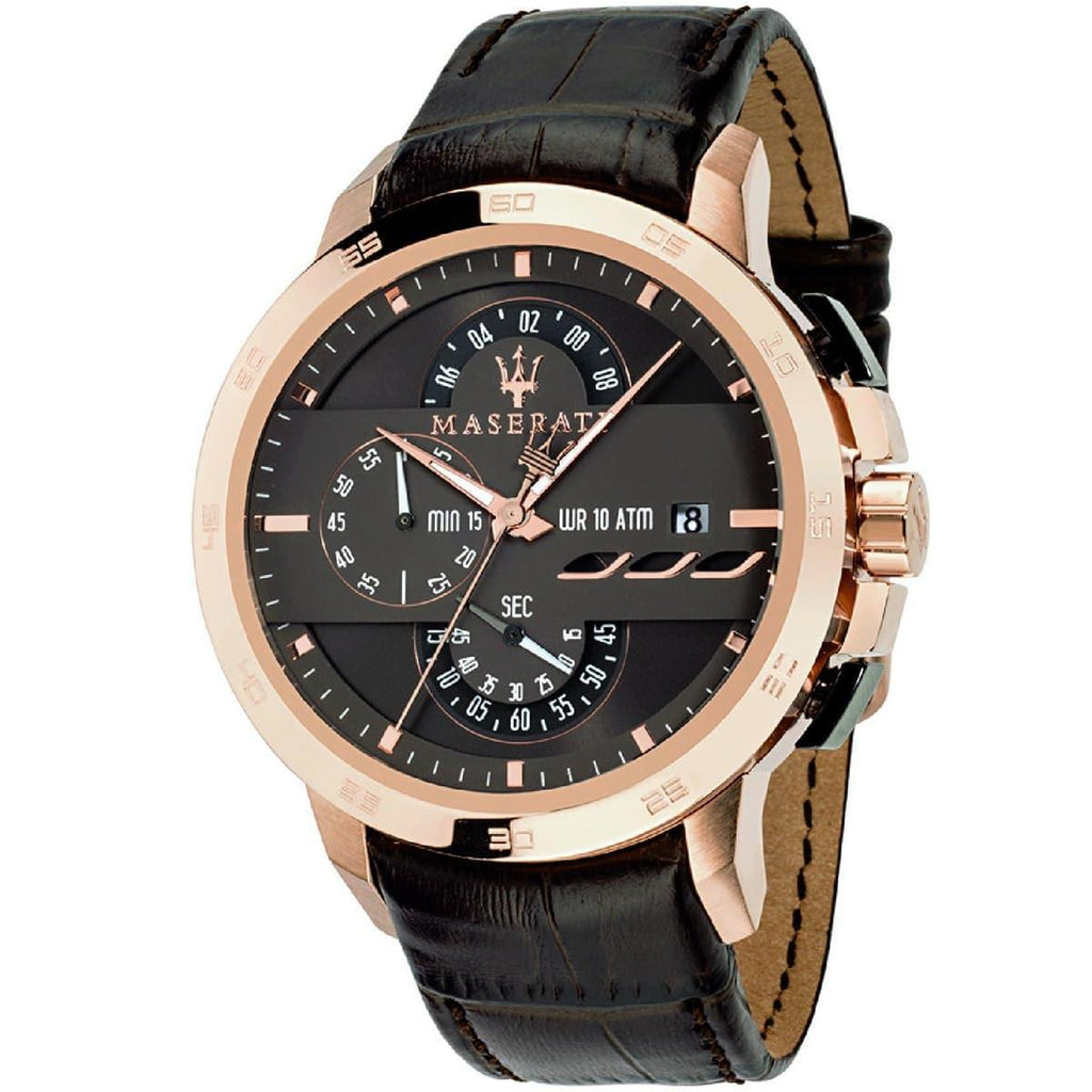 Maserati Ingegno Chronograph Brown Dial Brown Leather Strap Watch For Men - R8871619001 Buy Now By Maserati