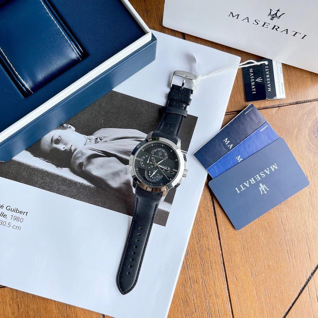 Maserati Ingegno Chronograph Black Dial Black Leather Strap Watch For Men - R8871619004 Buy Now By Maserati