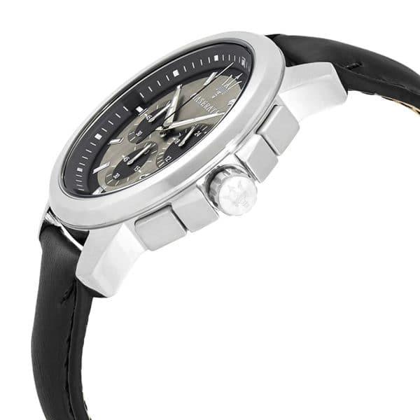 Maserati Successo 44mm Grey Dial Black Leather Strap Watch For Men - R8871621006 Buy Now By Maserati