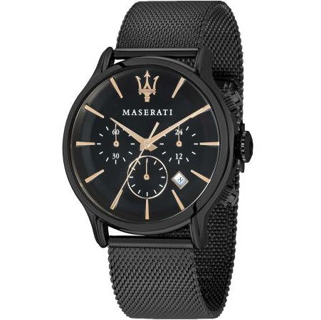 Maserati Epoca Chronograph Black Dial Black Mesh Strap Watch For Men - R8873618013 Buy Now By Maserati