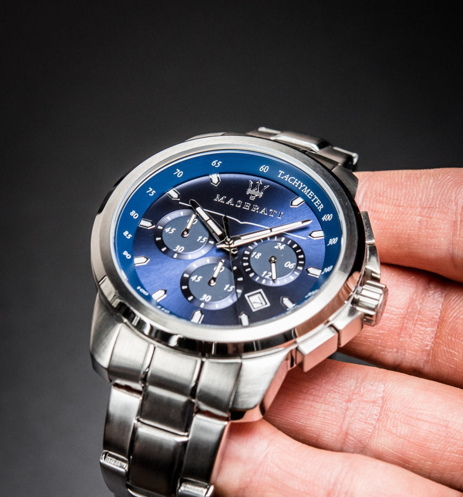 Maserati Successo Chronograph Blue Dial Silver Steel Strap Watch For Men - R8873621002 Buy Now By Maserati