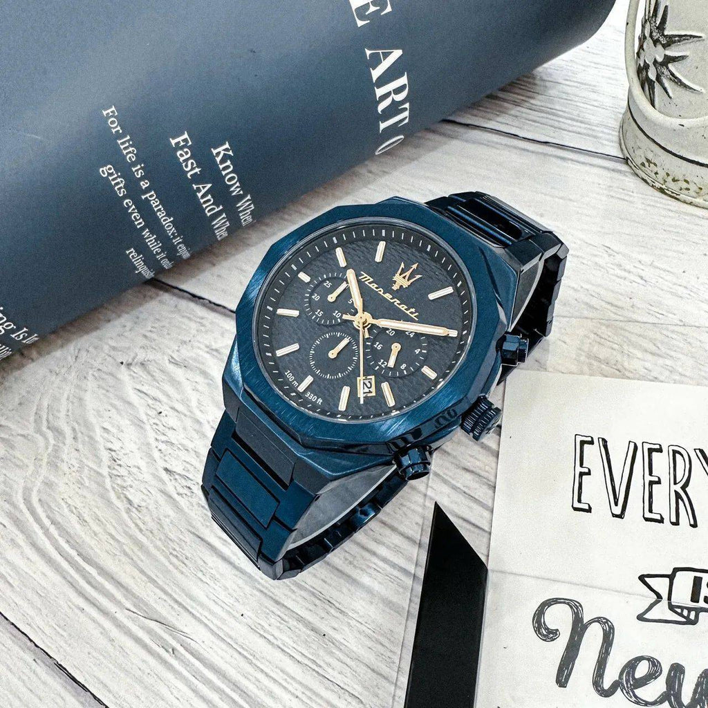 Maserati Stile Chronograph Blue Dial Blue Steel Strap Watch For Men - R8873642008 Buy Now By Maserati