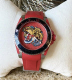 Gucci Dive Quartz Red Dial Red Rubber Strap Watch For Men - YA136315 Buy Now By Gucci