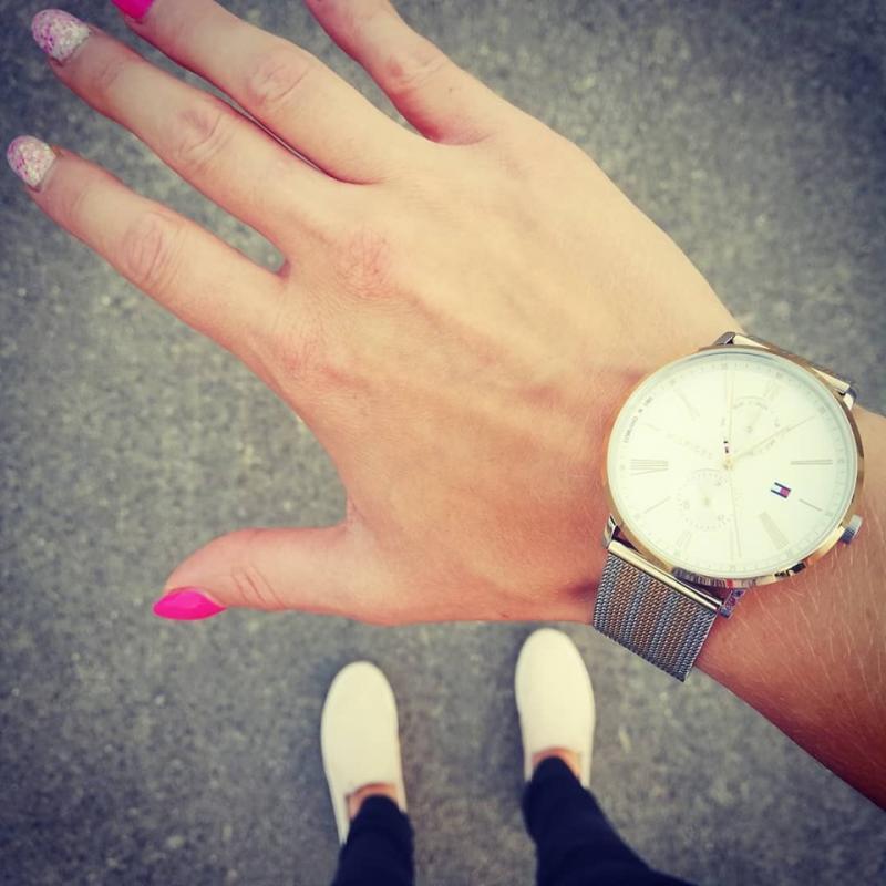 Tommy Hilfiger Jenna Quartz White Dial Two Tone Mesh Bracelet Watch for Women - 1782074 Buy Now By Tommy Hilfiger