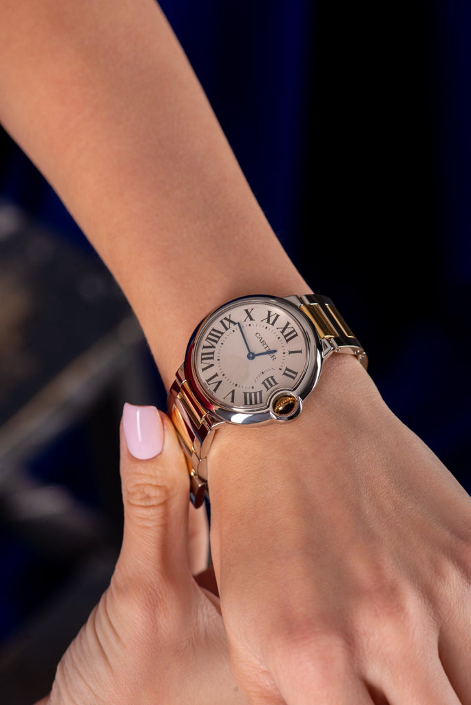 Cartier Ballon Bleu Silver Dial Two Tone Steel Strap Watch for Unisex Watch - W69008Z3 Buy Now By Cartier