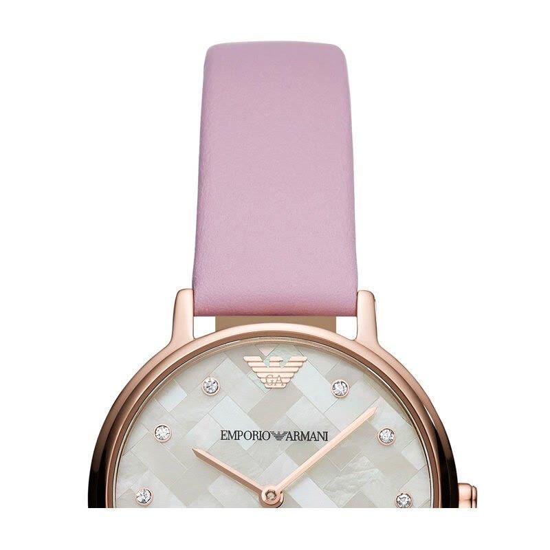 Emporio Armani Kappa Mother Of Pearl White Dial Pink Leather Strap Watch For Women - AR11130 Buy Now By Emporio Armani
