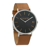 Coach Charles Black Dial Brown Leather Strap Watch for Men - 14602155 Buy Now By Coach