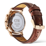 Daniel Wellington Iconic Chronograph Blue Dial Brown Leather Strap Watch For Men - DW00100639 Buy Now By Daniel Wellington